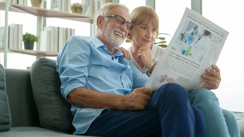 Retired couple spending time together